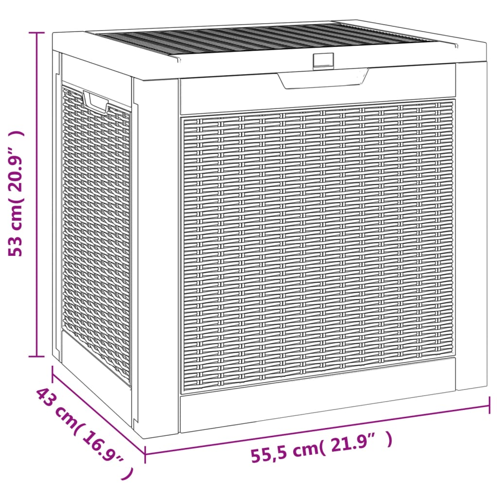  Black Garden Storage Box 55.5x43x53 cm