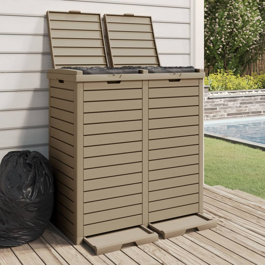 Light Brown Outdoor Garbage Bin | Jscapes Home and Garden