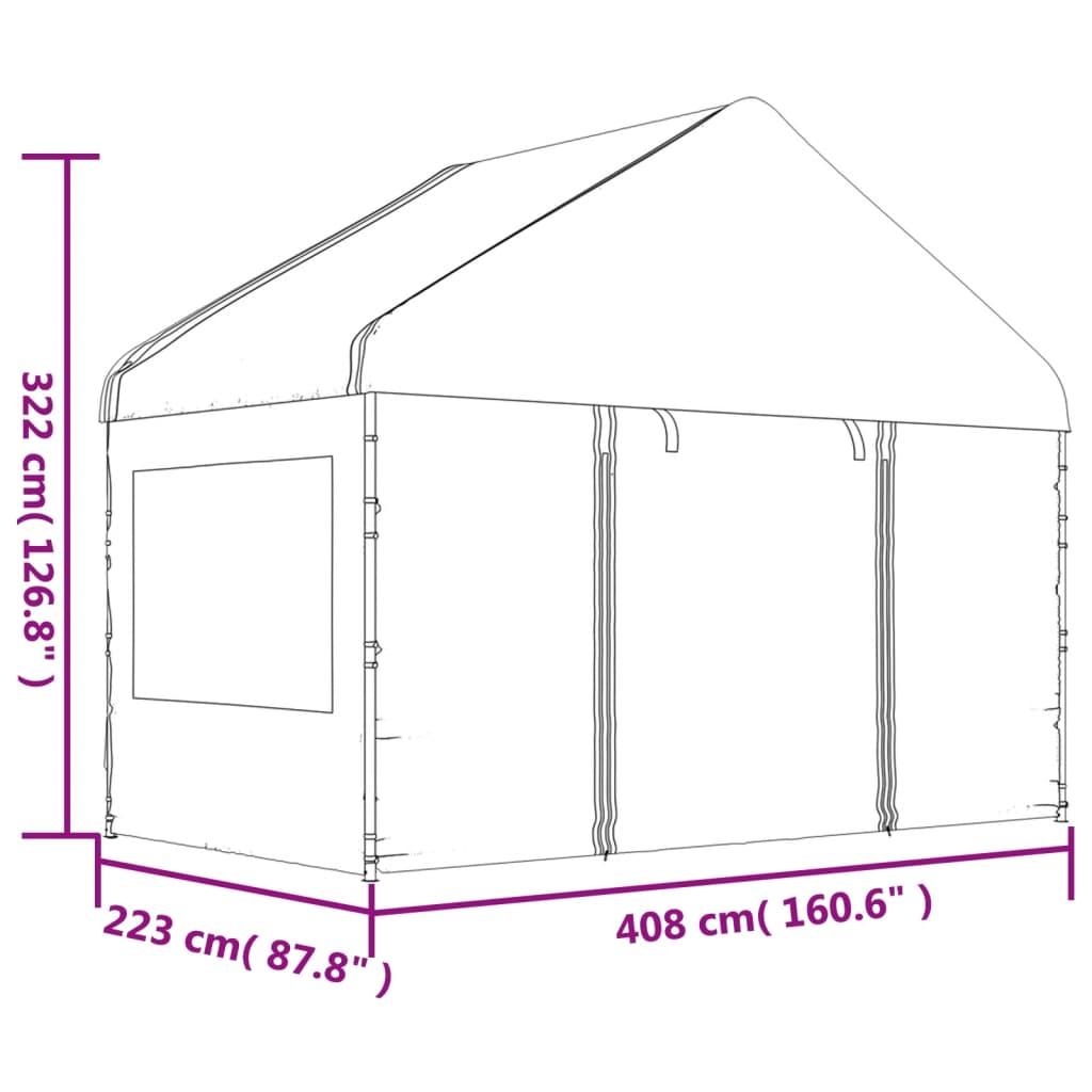 White Gazebo with Roof