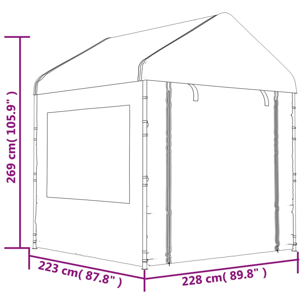 White Gazebo with Roof