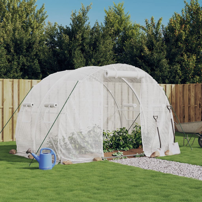 Greenhouse with Steel Frame White 6 m² 3x2x2 m