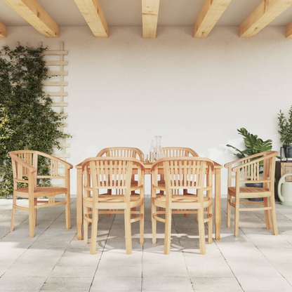  7 Piece Solid Teak Wood Garden Dining Set