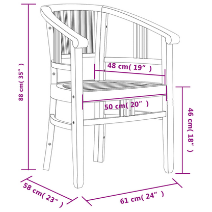  7 Piece Solid Teak Wood Garden Dining Set