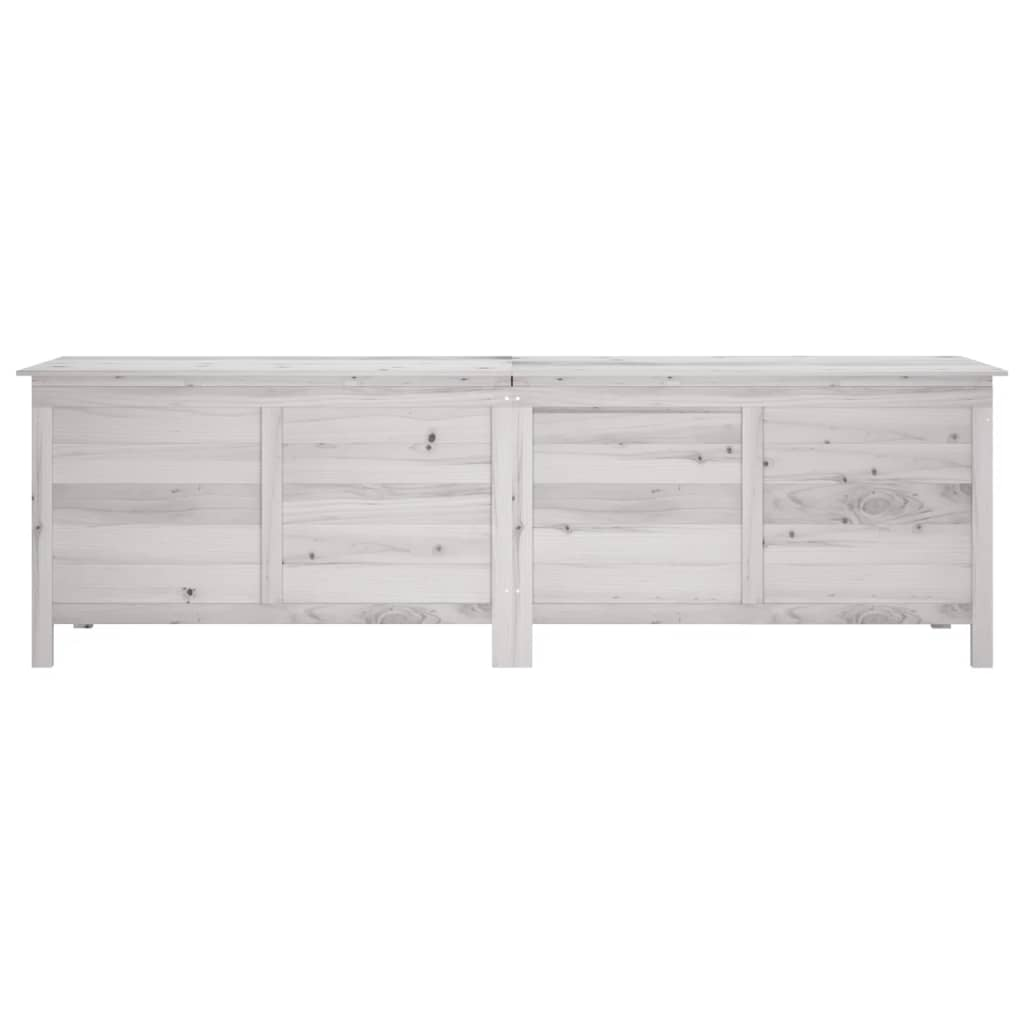  White Solid Fir Wood  Garden Storage Box  198.5x50x56.5 cm