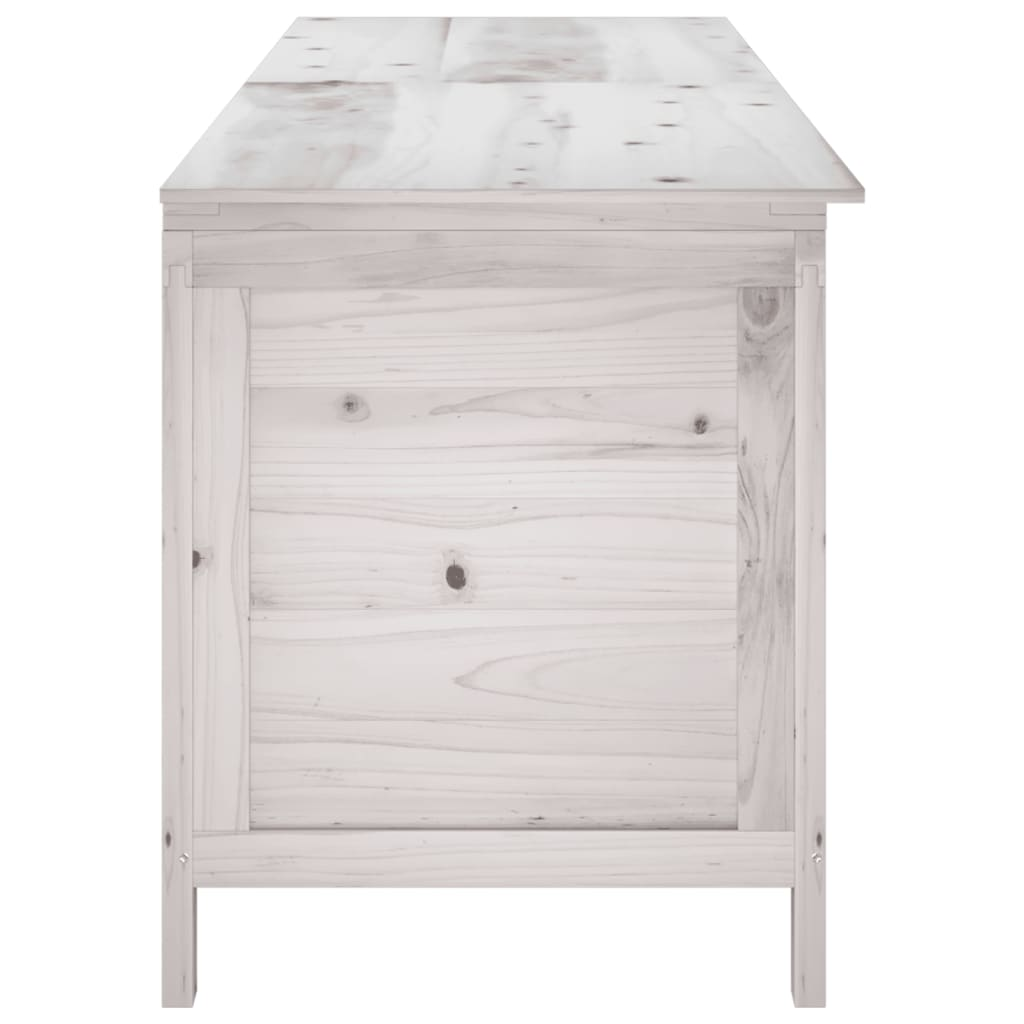  White Solid Fir Wood  Garden Storage Box  198.5x50x56.5 cm