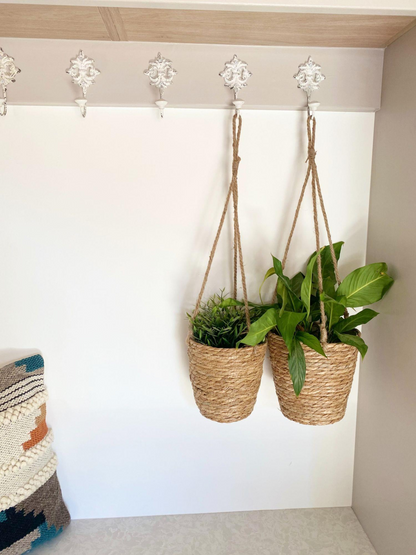 Set of Two Rush Grass Hanging Planters | Jscapes Home and Garden