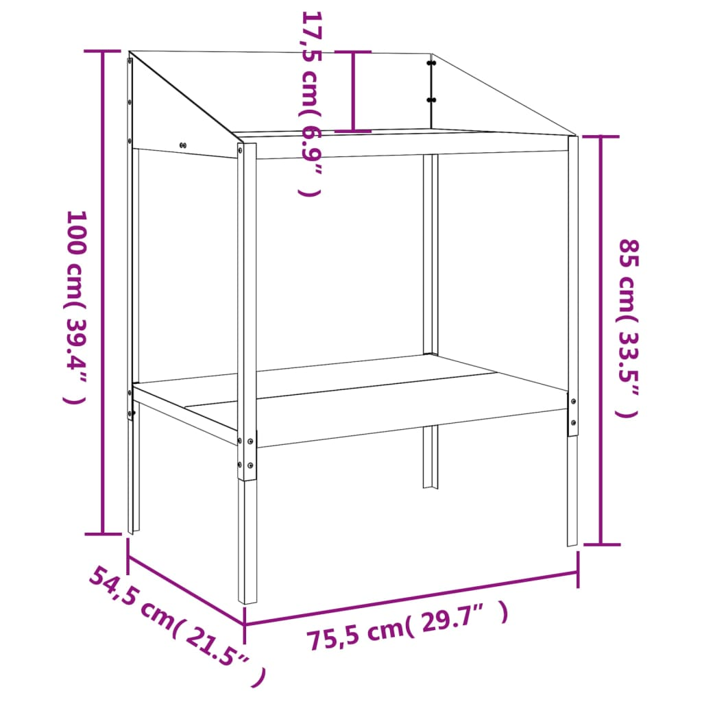 Galvanised Steel Anthracite Plant Stand