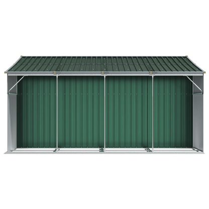 Galvanised Steel Garden Shed Green 277x365.5x179 cm