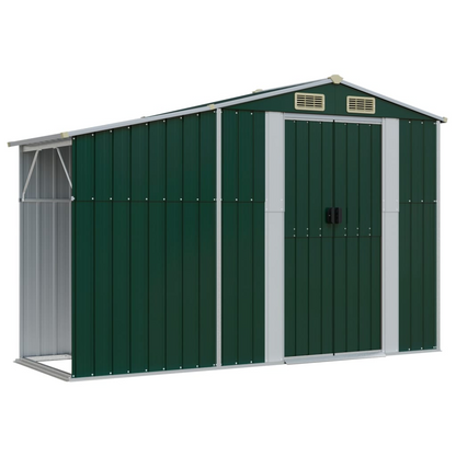 Galvanised Steel Garden Shed Green 277x365.5x179 cm