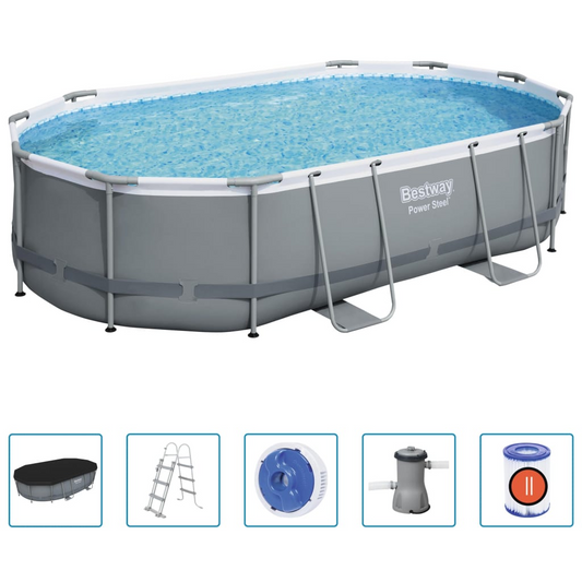 Bestway Power Steel Swimming Pool Set Oval 488x305x107 cm