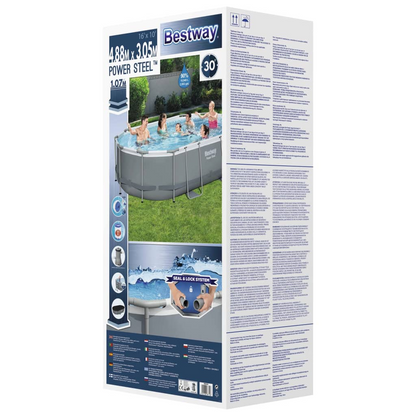 Bestway Power Steel Swimming Pool Set Oval 488x305x107 cm