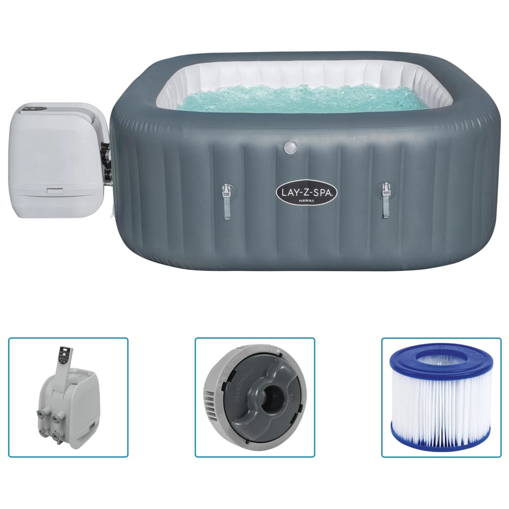 Bestway Lay-Z-Spa Inflatable Hot Tub Hawaii HydroJet Pro