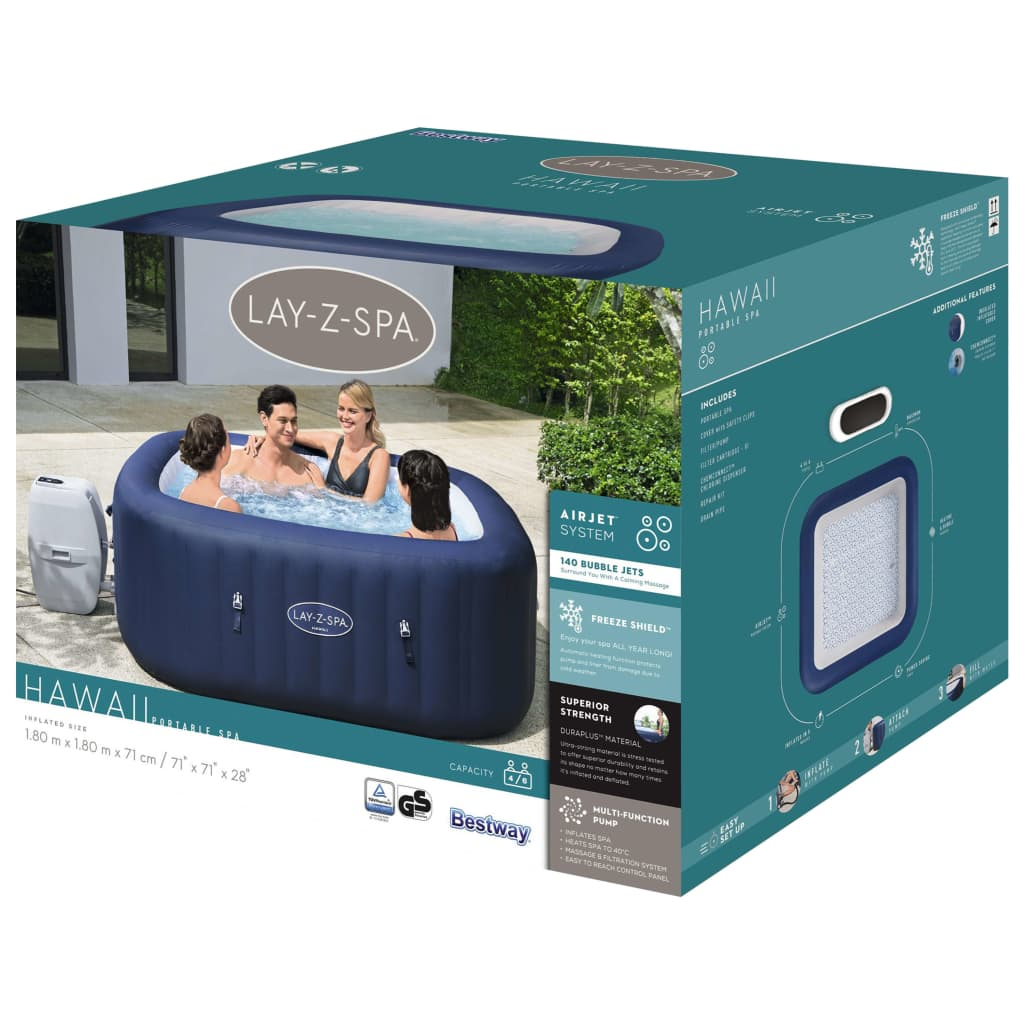 Bestway Lay-Z-Spa Inflatable Hot Tub Hawaii AirJet