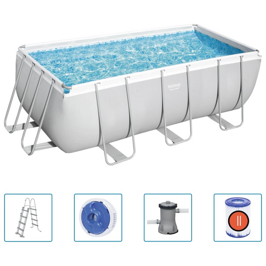 Bestway Power Steel Swimming Pool Set Rectangular 412x201x122 cm