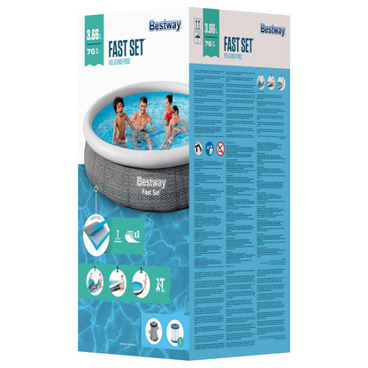 Bestway Swimming Pool Set Round 366x76 cm