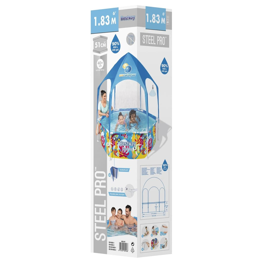 Bestway Steel Pro UV Careful Pool for Kids 183x51 cm