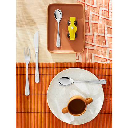 4-Piece Children Cutlery Set Forest friends High-gloss Silver