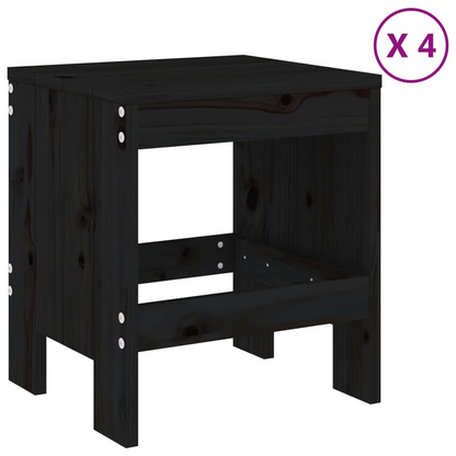 5 Piece Black Solid Pine Garden Dining Set