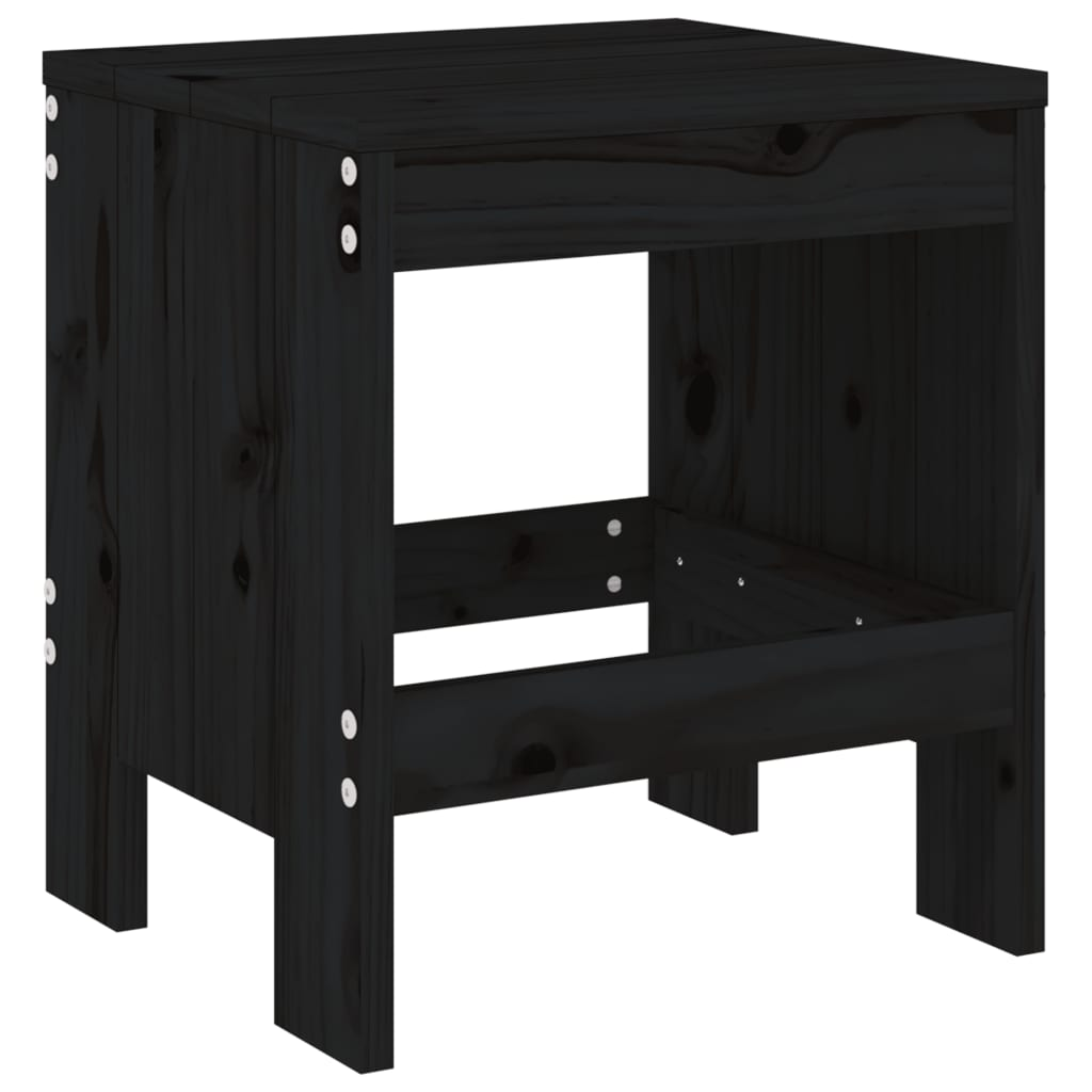 5 Piece Black Solid Pine Garden Dining Set