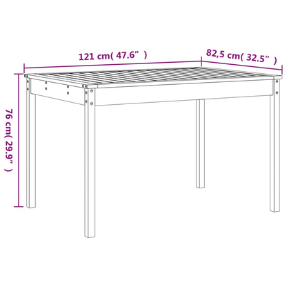 5 Piece Black Solid Pine Garden Dining Set