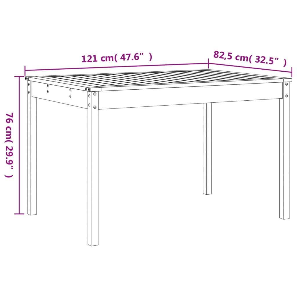  5 Piece Grey Solid Pine Garden Dining Set