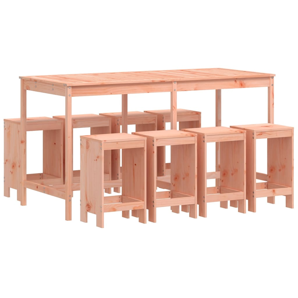 9 Piece Solid Douglas Wood Garden Bar Set