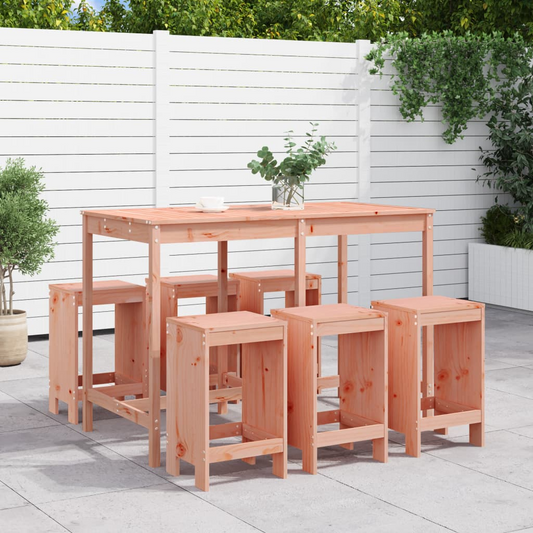 7 Piece Solid Douglas Wood Garden Bar Set