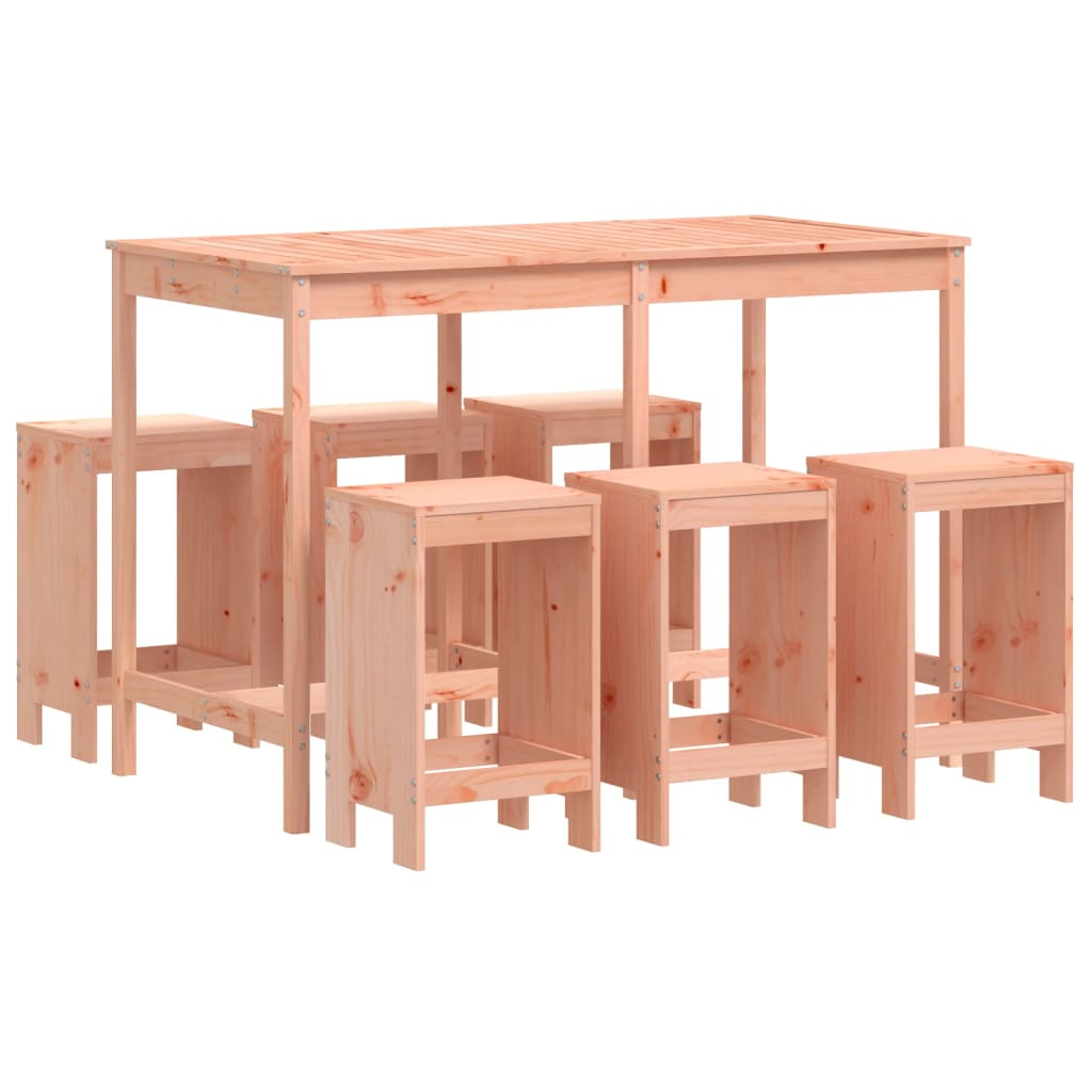 7 Piece Solid Douglas Wood Garden Bar Set