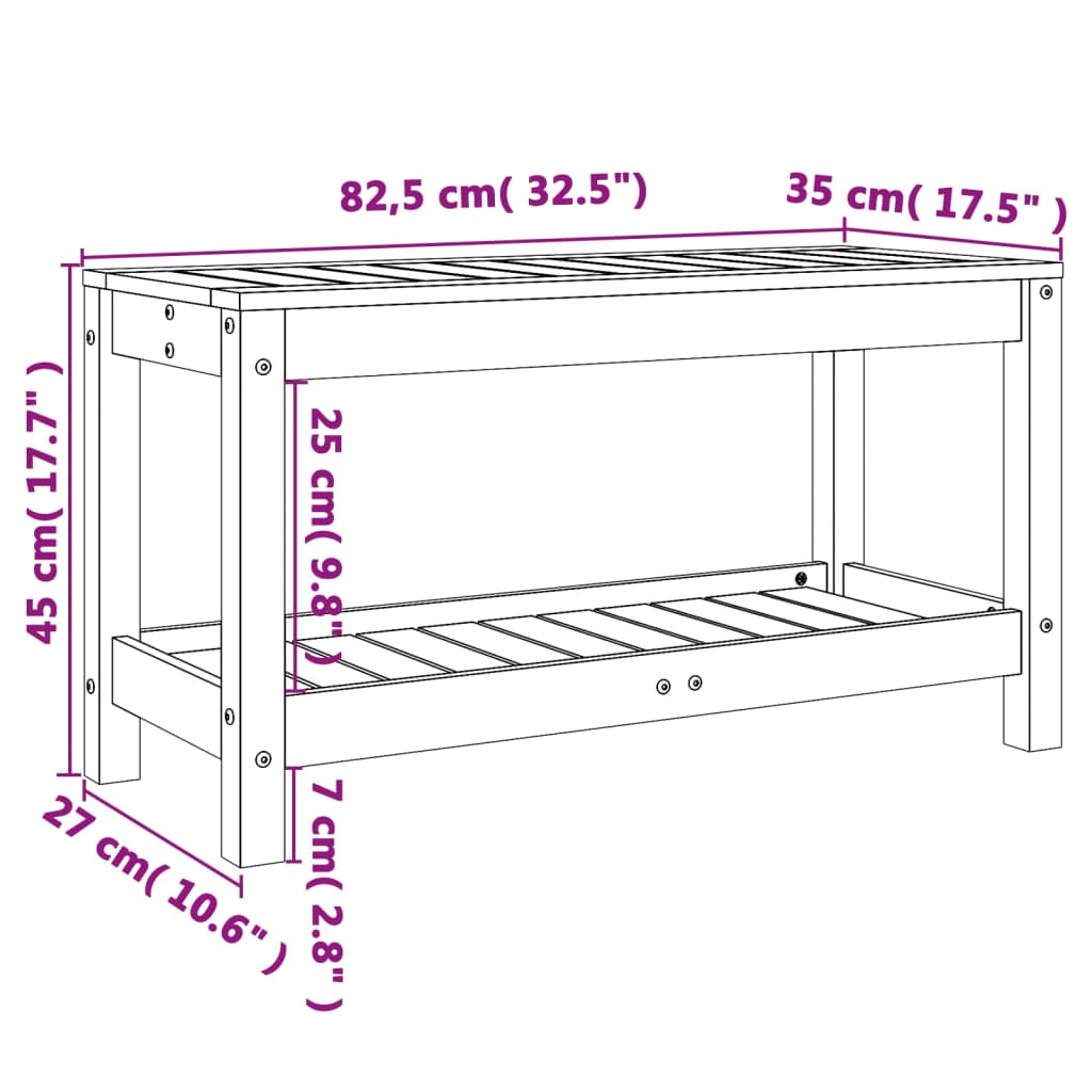 Solid Douglas Wood Garden Bench 82.5x35x45 cm