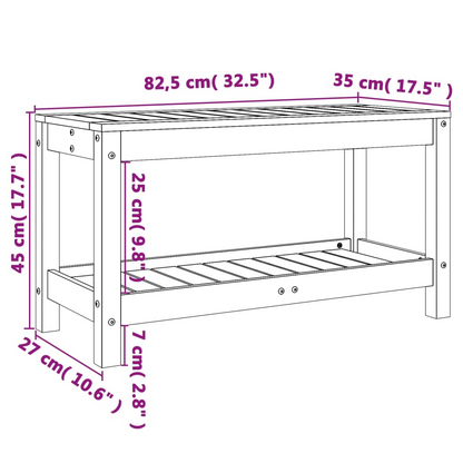 Solid Douglas Wood Garden Bench 82.5x35x45 cm