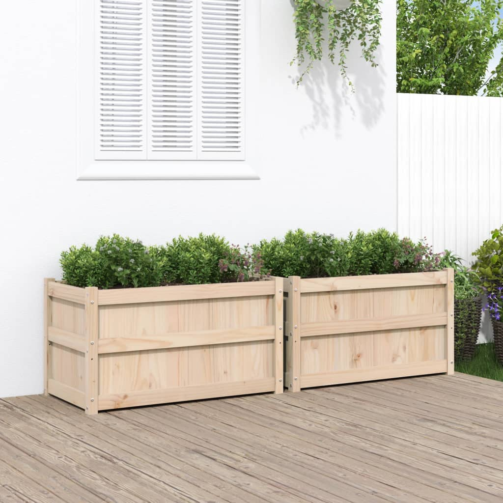 Set of 2 Solid Pine Garden Planters | Jscapes Home and Garden