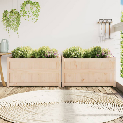 Set of 2 Solid Pine Garden Planters | Jscapes Home and Garden