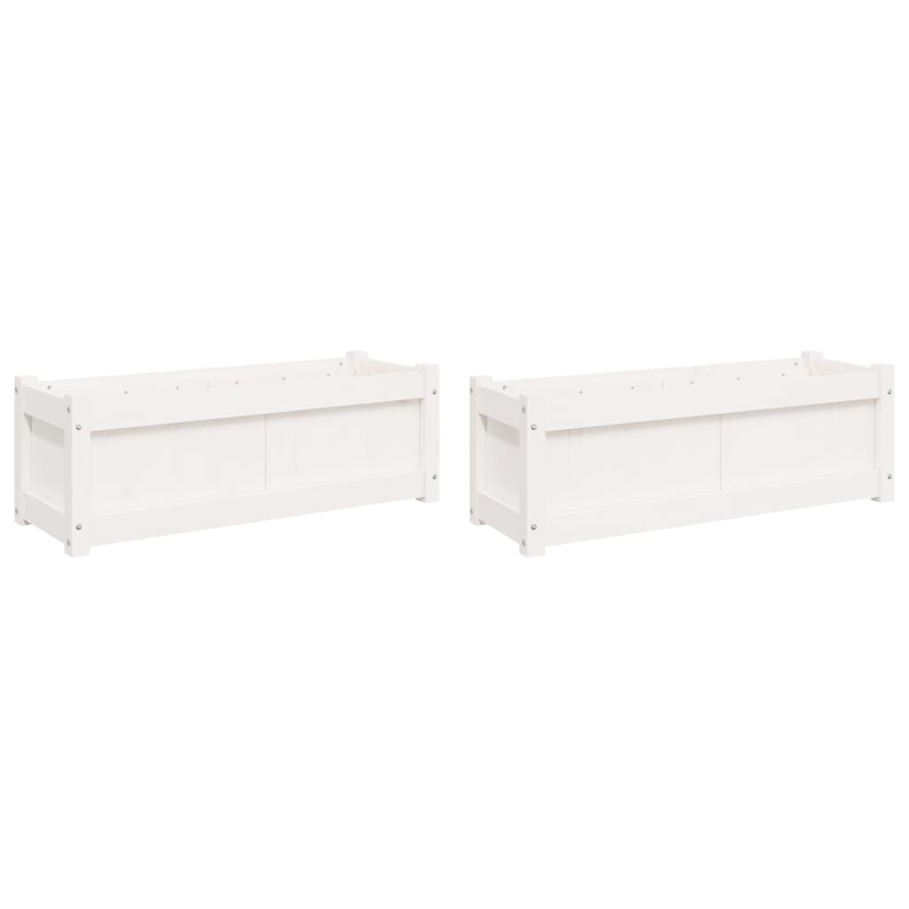 Set of 2 White Garden Planters | Jscapes Home and Garden