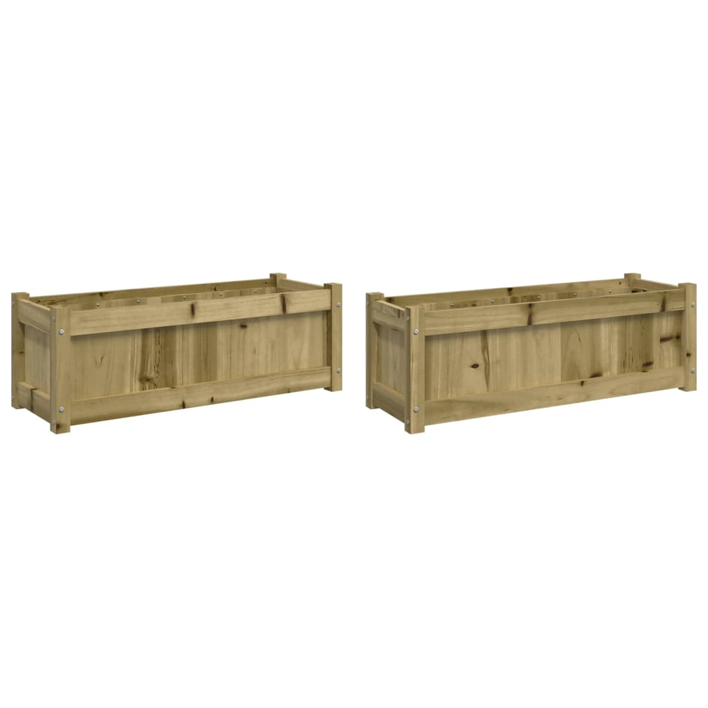 Set of 2 Impregnated Pine Garden Planters | Jscapes