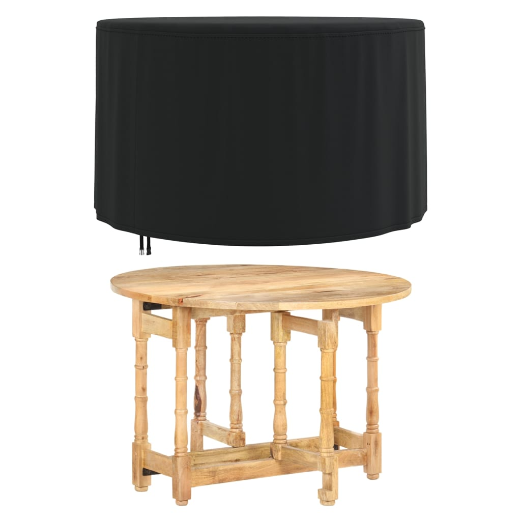 Round Black Garden Furniture Cover 128x71 cm