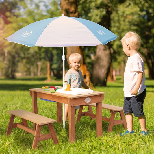 Sand and Water Picnic Table with Play Kitchen and Benches