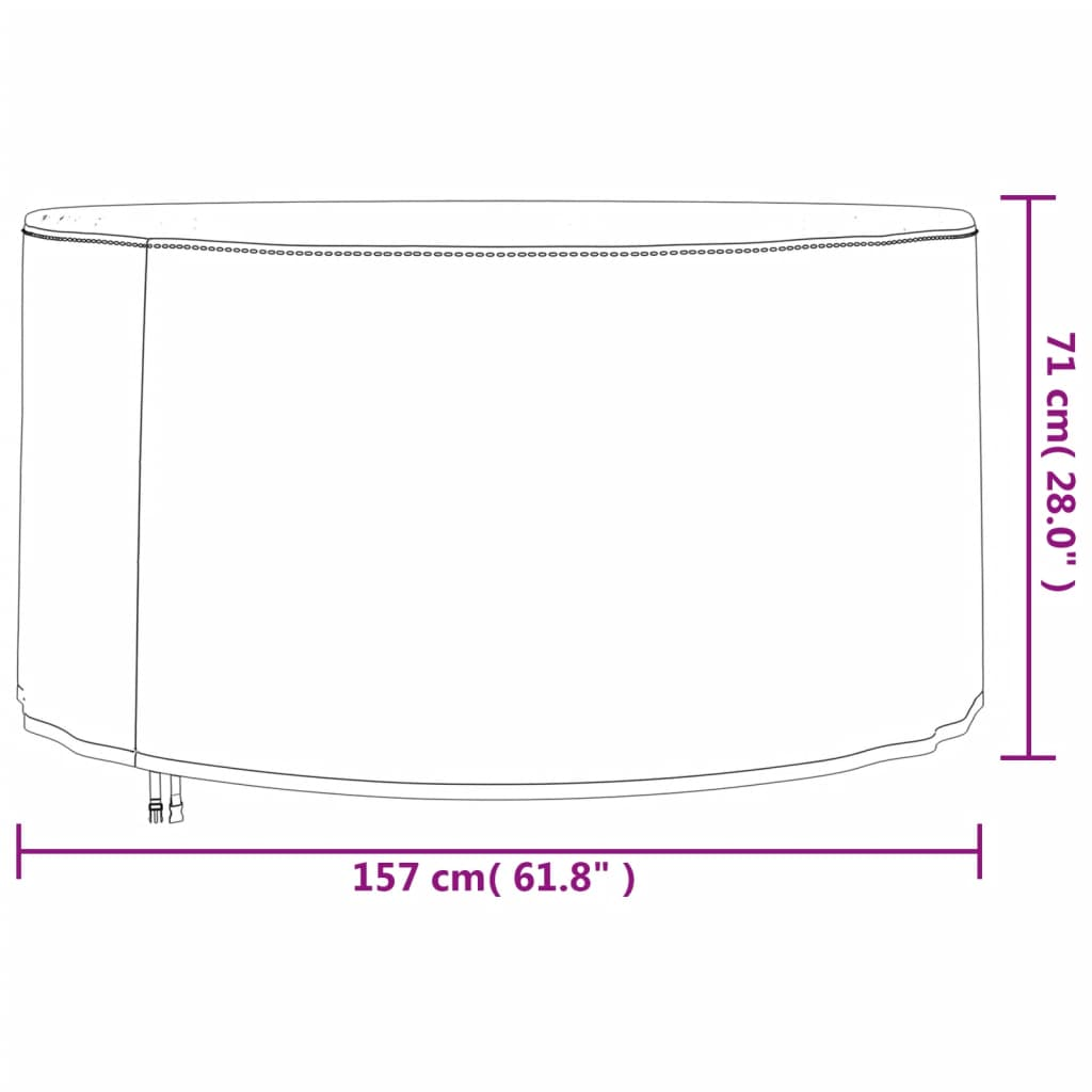 Oxford Fabric Garden Furniture Covers 2 pcs 157x71 cm 420D