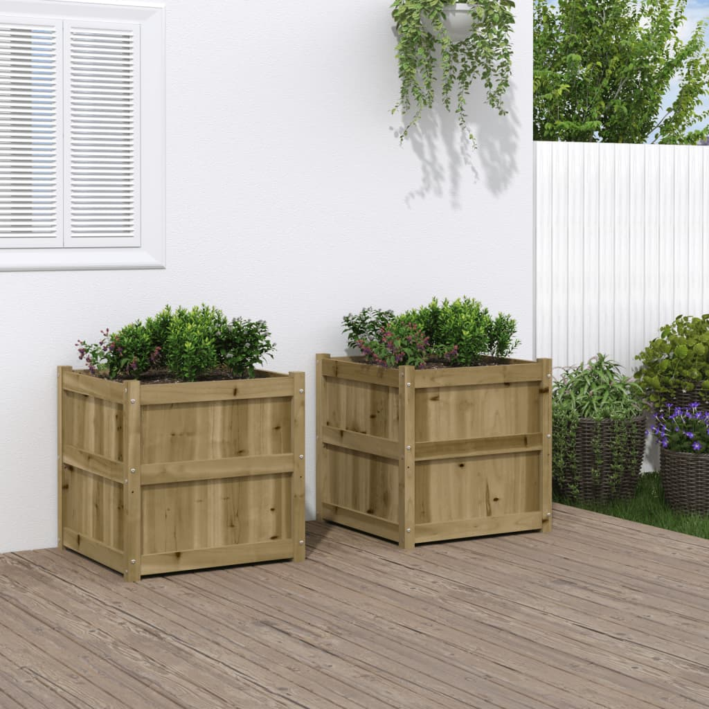 Set of 2 Impregnated Pine Garden Planters | Jscapes