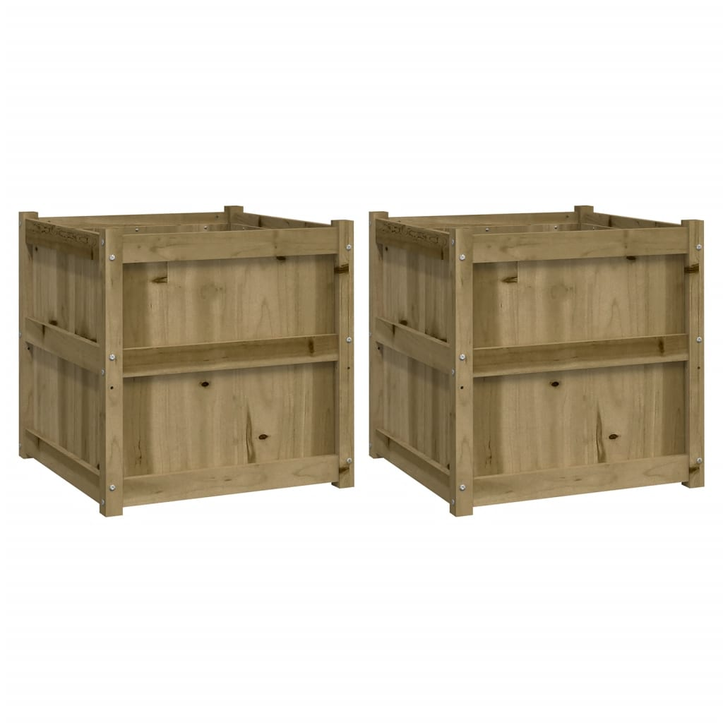 Set of 2 Impregnated Pine Garden Planters | Jscapes