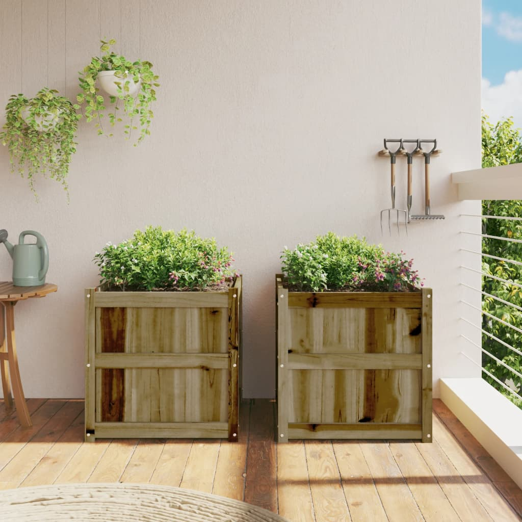 Set of 2 Impregnated Pine Garden Planters | Jscapes