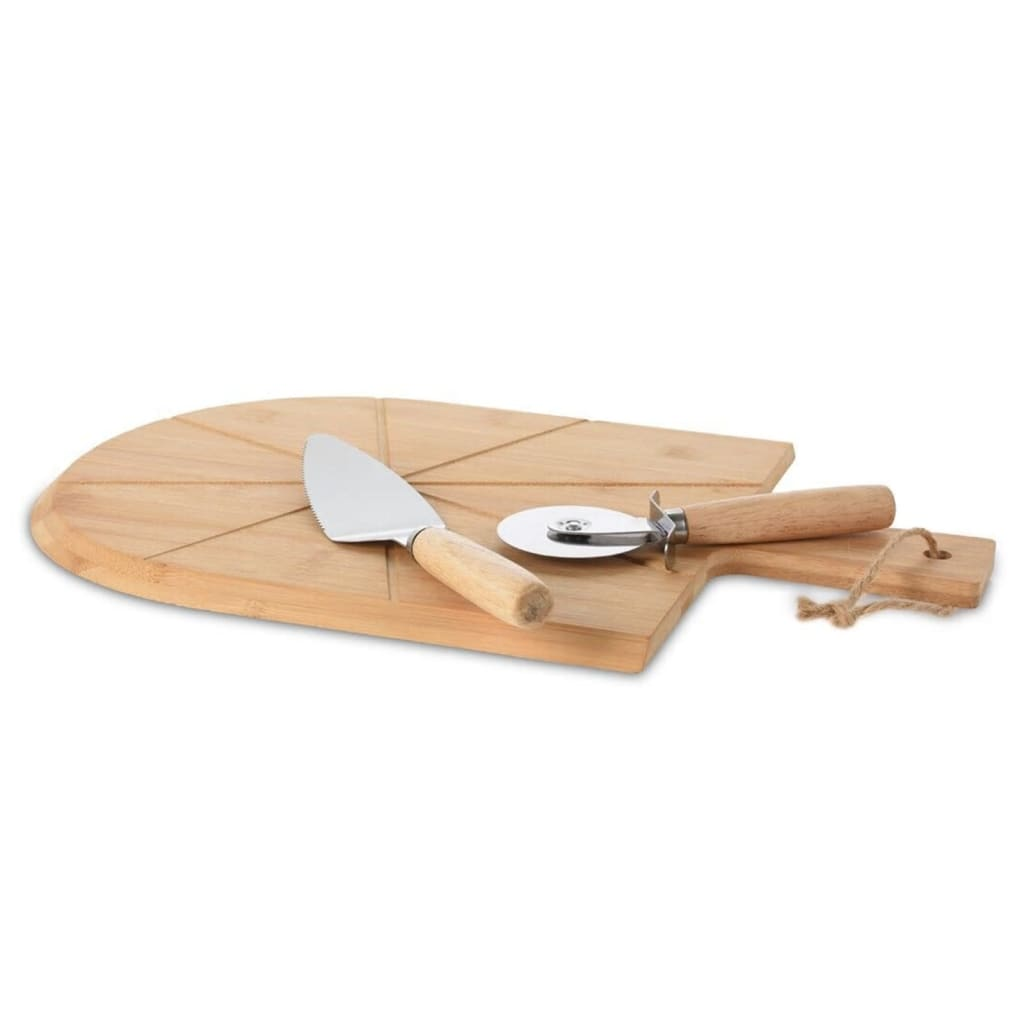  3 Piece Bamboo Pizza Cutting Set | Jscapes Home and Garden