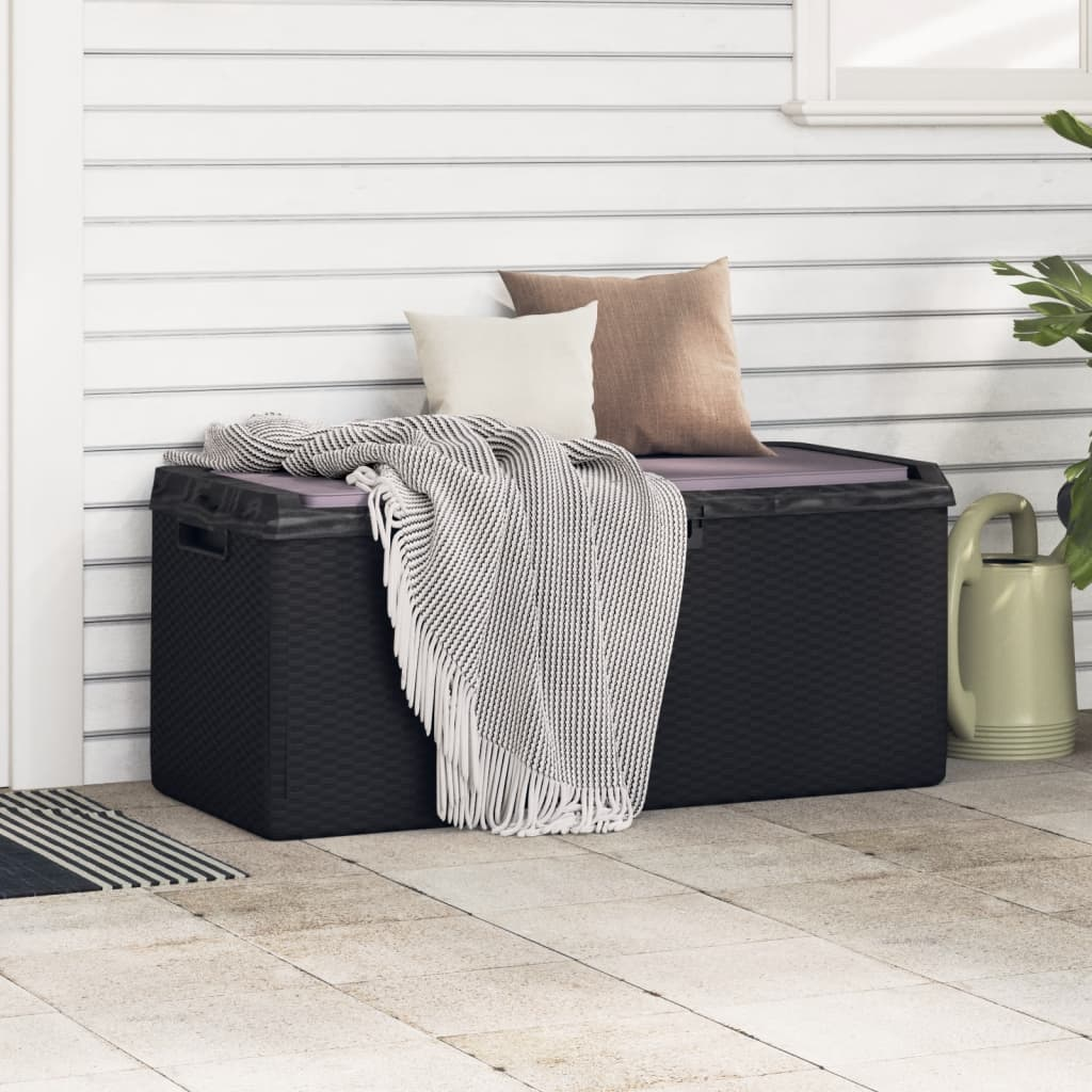  Anthracite Garden Storage Box with Seat Cushion 350 L 