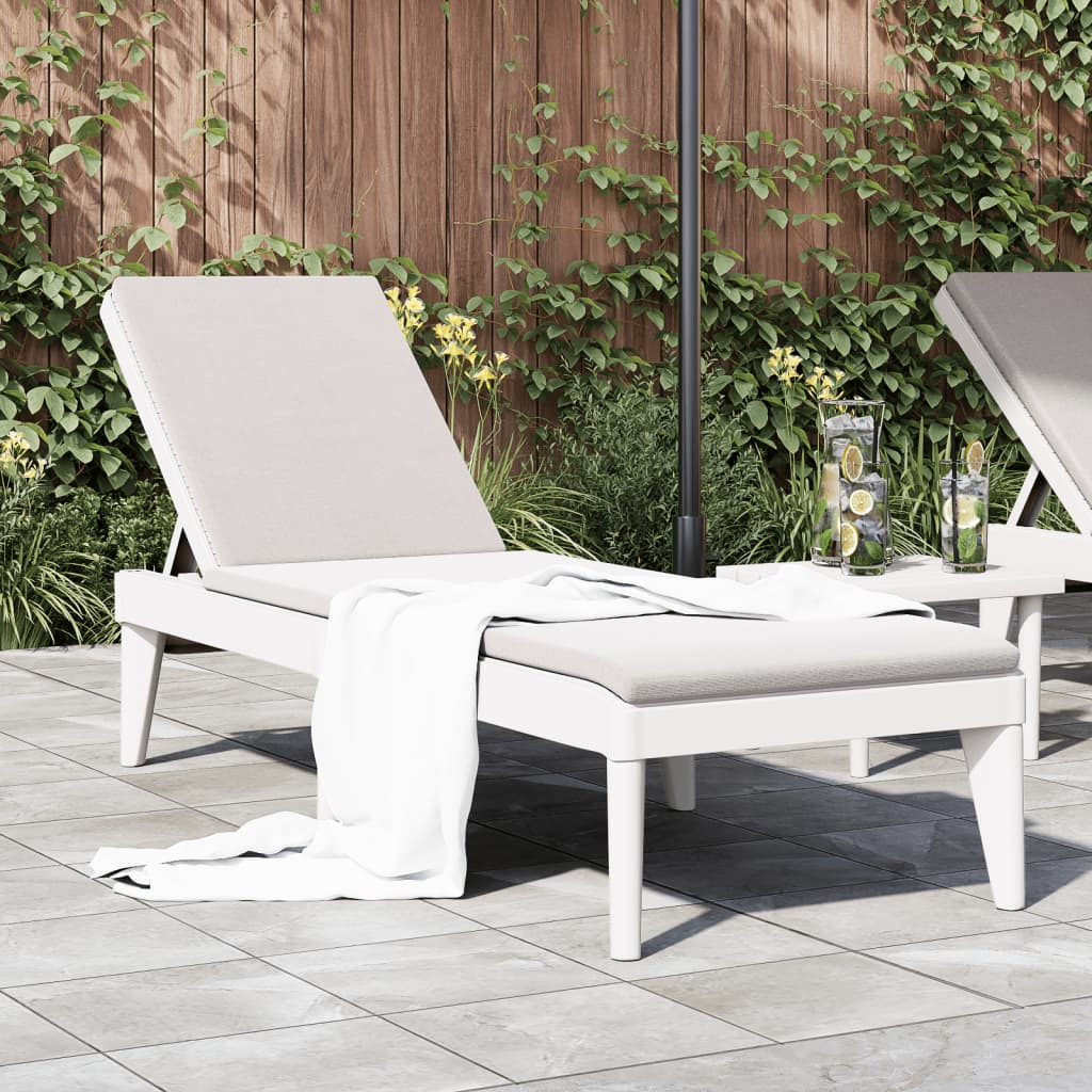 White Sun Lounger 186x60x29 cm