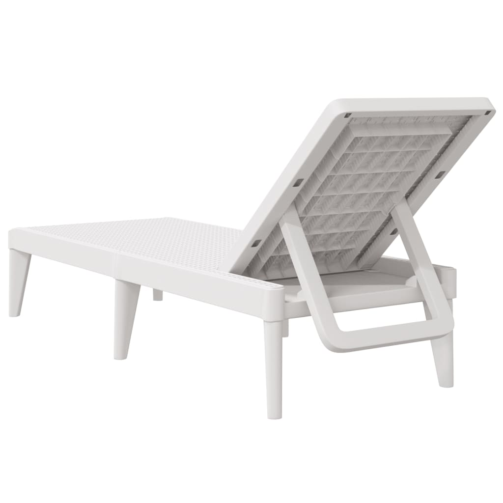 White Sun Lounger 186x60x29 cm