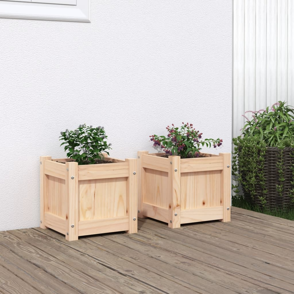 Set of 2 Solid Pine Garden Planters | Jscapes Home and Garden