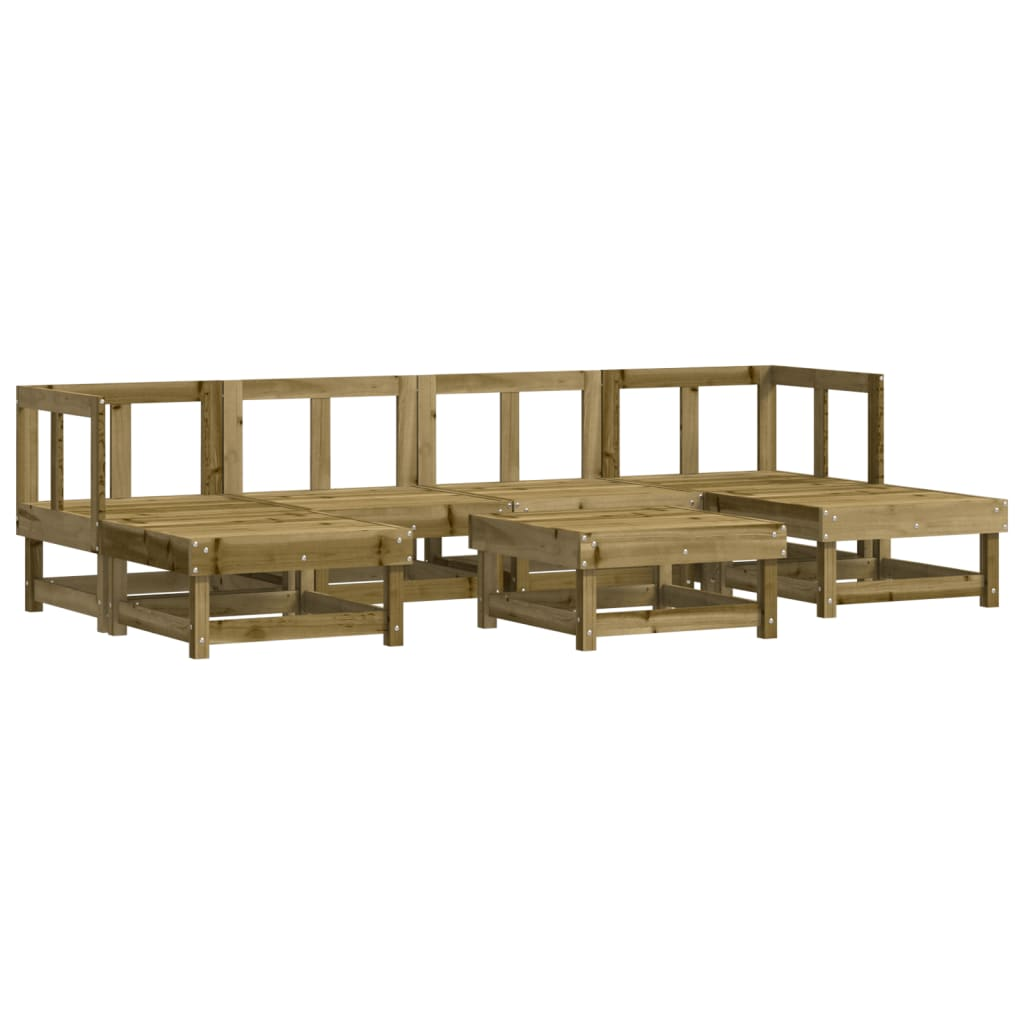 7 Piece Impregnated Wood Pine Garden Lounge Set