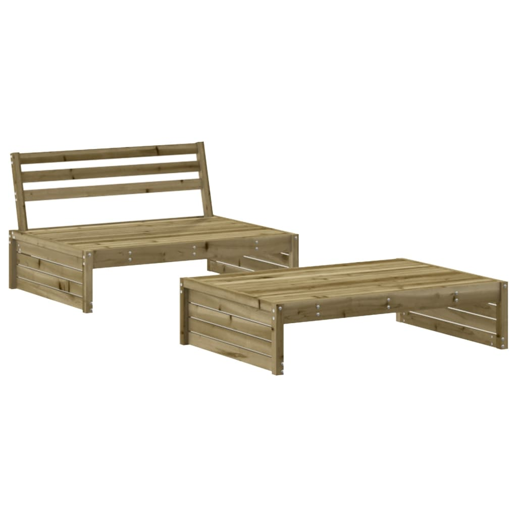 2 Piece Impregnated Pine Wood Garden Lounge Set