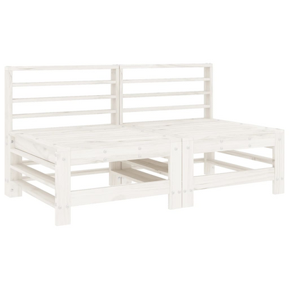 4 Piece Solid Pine Wood Garden Lounge Set White