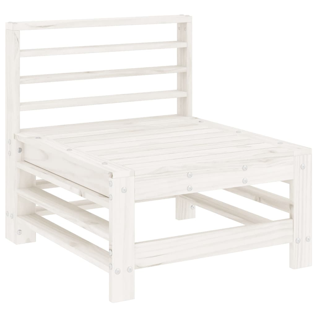 5 Piece Solid Pine Wood Garden Lounge Set White