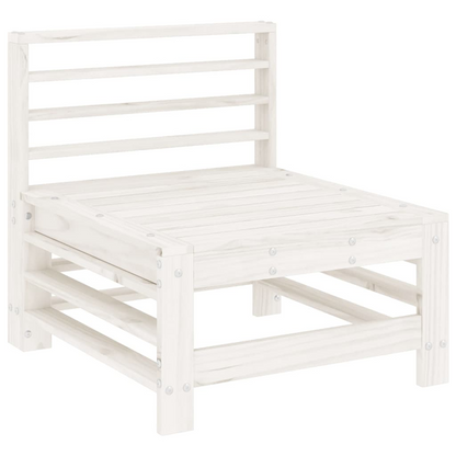 5 Piece Solid Pine Wood Garden Lounge Set White